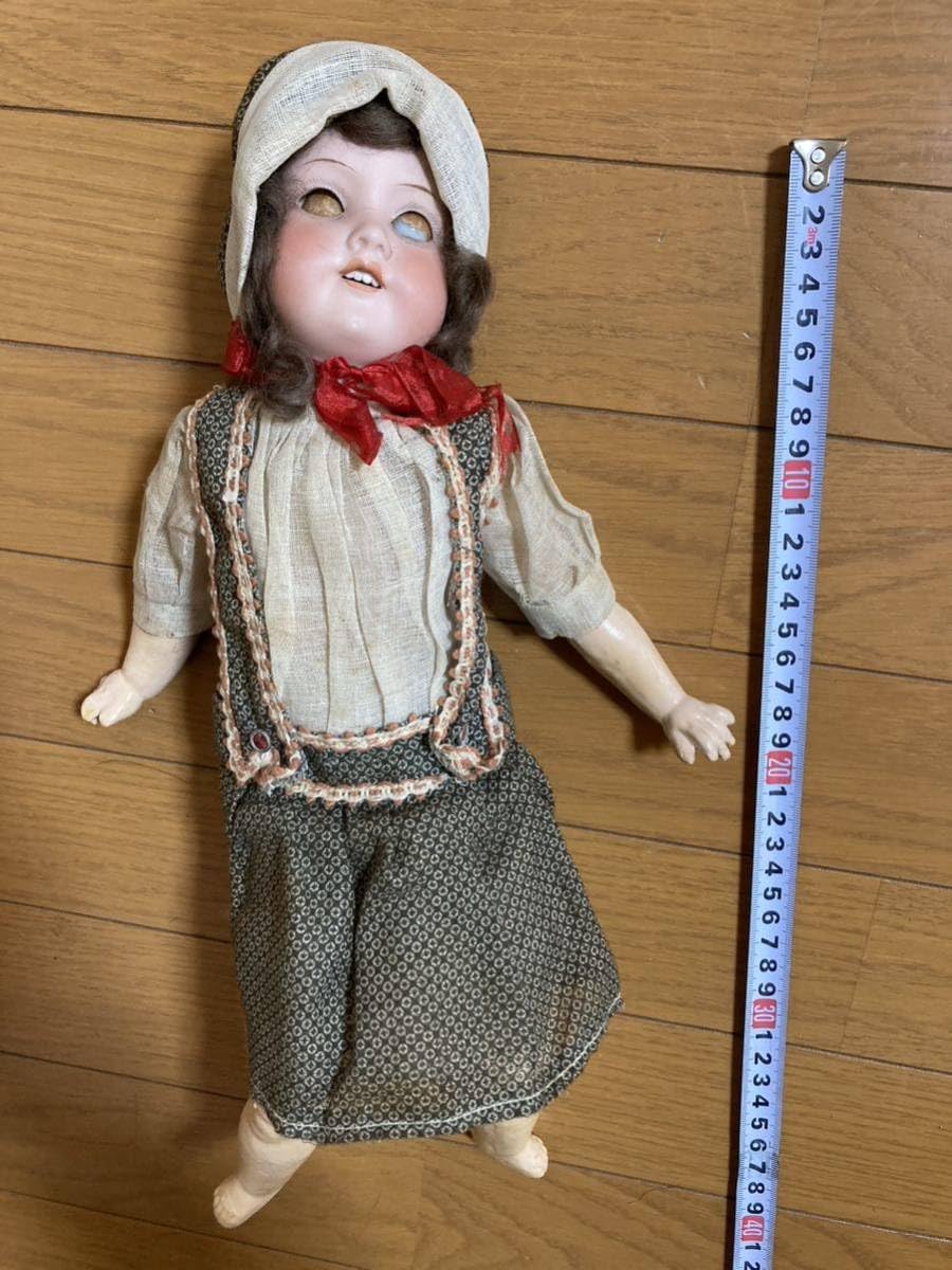 市松人形 大丸特撰　吹子鳴き良好　アンティークビスクドール　抱き人形　40cm Yahoo!オークション - コレクター所蔵品 市松人形 日本人形 アン